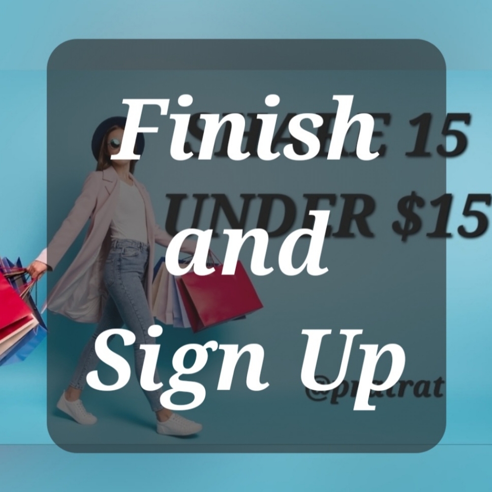 Finish Wed 6/3🛍Sign Up Wed 6/10🛍15 UNDER $15🛍Share 15🛍